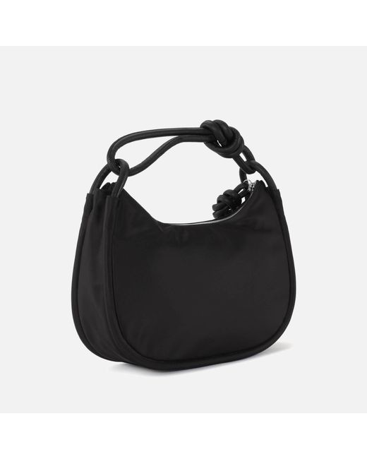 Ganni Black Knot Leather-trimmed Recycled Shell Bag