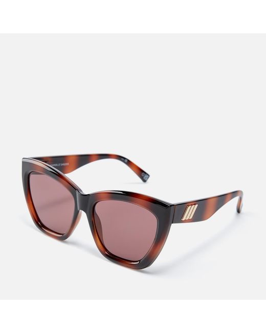 Le Specs Brown Vamos Oversized Square-frame Sunglasses
