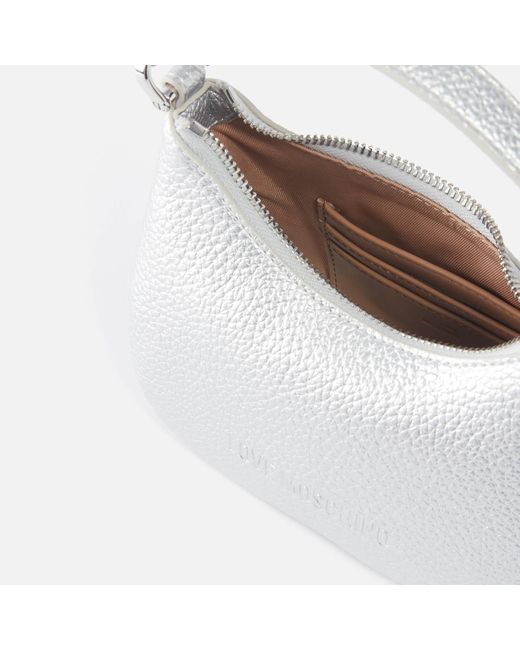 Love Moschino White Borsa Giant Metallic Faux Leather Bag