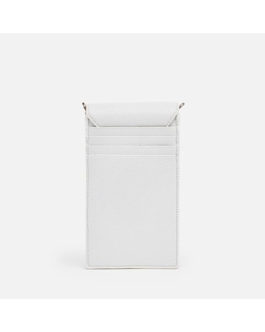 Vivienne Westwood White Re-vegan Pebble-grained Faux Leather Phone Bag