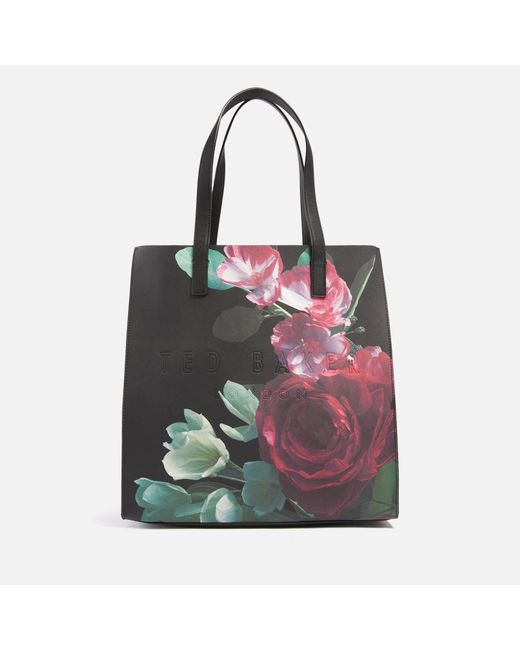 Ted Baker Blue Papicon Paper Floral Icon Faux Leather Tote Bag