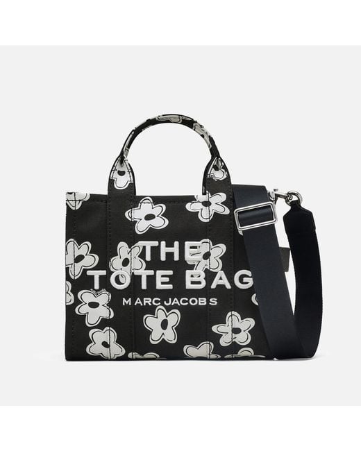 Marc Jacobs Black The Small Daisy Canvas Tote Bag
