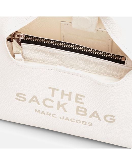 Marc Jacobs White The Sack Grained Leather Mini Bag