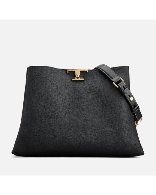 Tod's Black T Timeless Leather Tote Bag