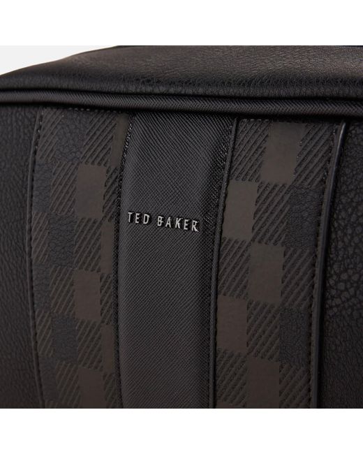 Ted Baker Waydee Faux Leather Wash Bag in Black for Men Lyst