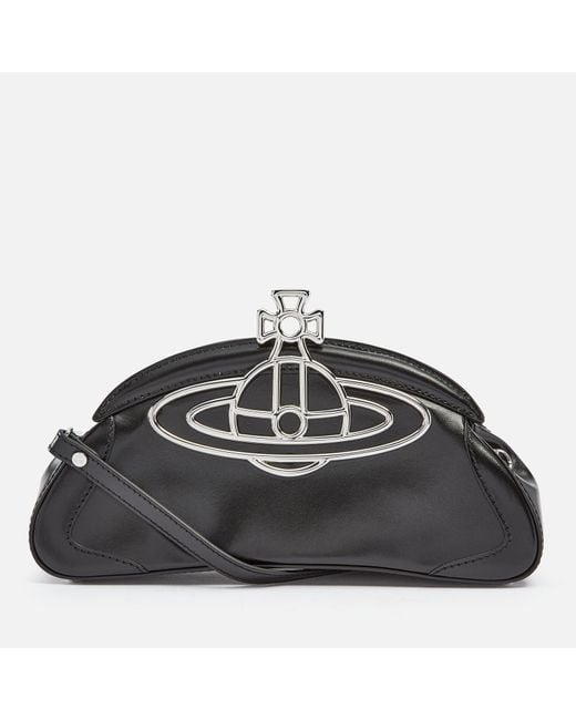 Vivienne Westwood Black Amber Leather Clutch Bag