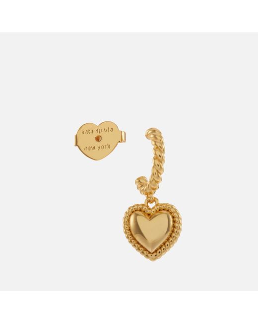 Kate Spade Metallic Heart Gold-tone Huggie Earrings