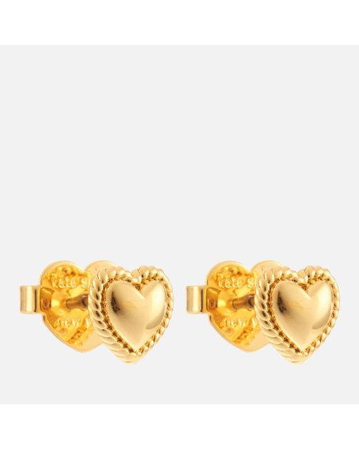 Kate Spade Metallic Mini Heart Gold-tone Stud Earrings