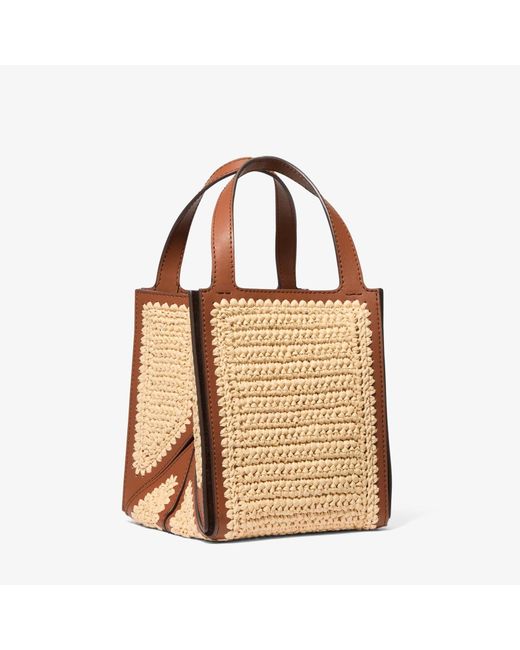 MICHAEL Michael Kors Brown Jordi Small Crocheted Straw Tote Bag