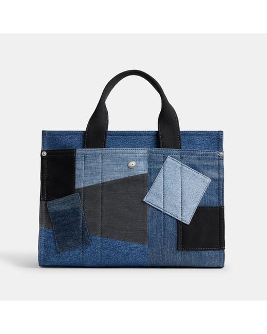 COACH Blue Cargo Denim Tote Bag