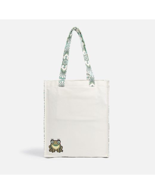 Radley White X Rhs Medium Cotton-canvas Tote Bag