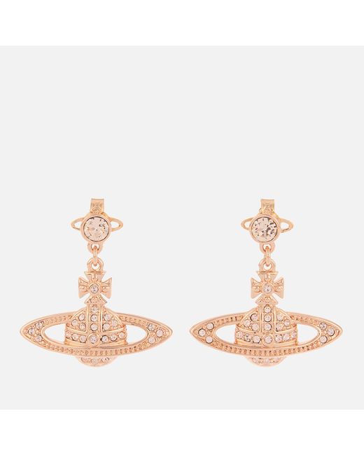 Vivienne Westwood Pink Mini Bas Relief Rose Gold-tone Drop Earrings