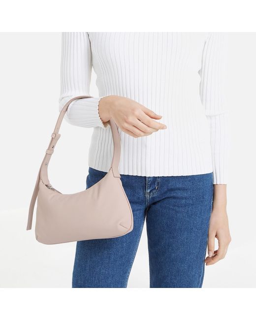 Calvin Klein Natural Soft Faux Leather Shoulder Bag