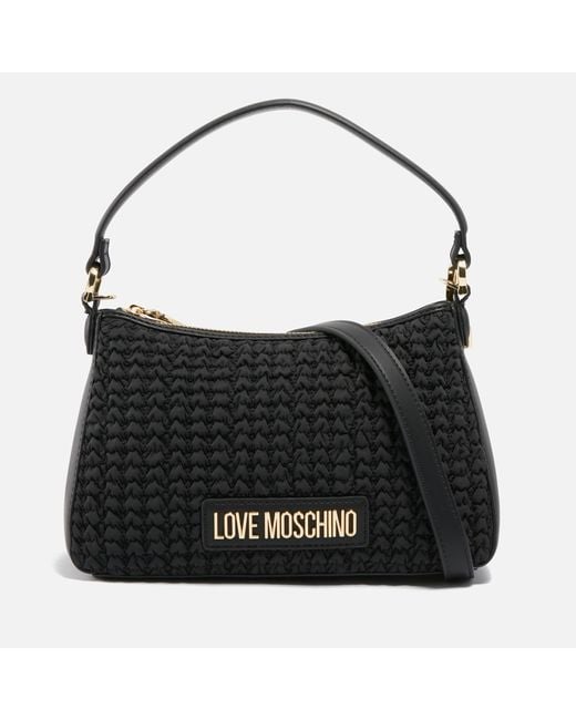 Love Moschino Black Borsa Nylon And Faux Leather Shoulder Bag