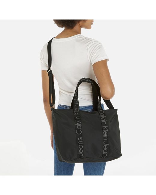 Calvin Klein Black Ultralight Nylon Tote Bag