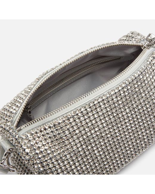 Love Moschino Gray Bling Bling Crystal-embellished Shoulder Bag