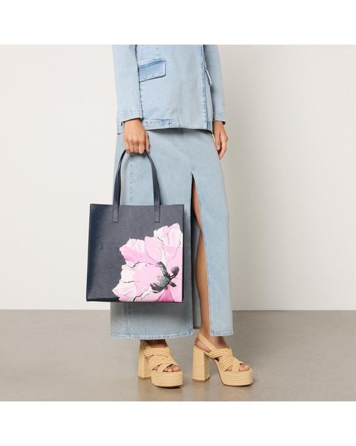 Ted Baker Milicon Large Icon Floral-print Faux Leather Bag