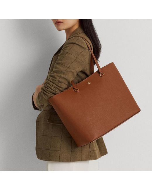 Ralph lauren tan leather bag hotsell