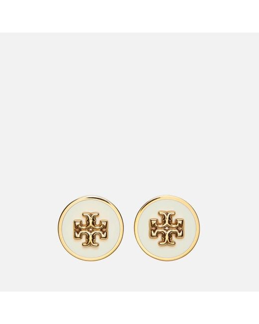 Tory Burch Kira Enamel Circle-stud Earring in Gold (Metallic) | Lyst