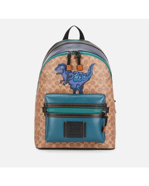 COACH Multicolor Academy Backpack In Signature Canvas With Rexy By Zhu Jingyi for men