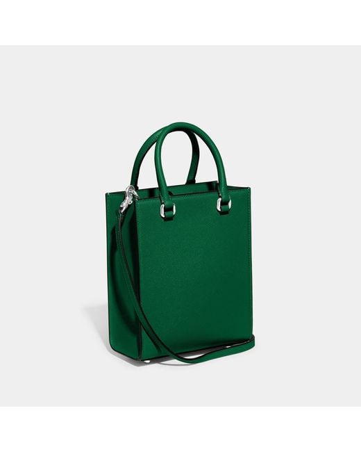 COACH Tote 16 In Cross Grain Leather in Green Lyst Australia