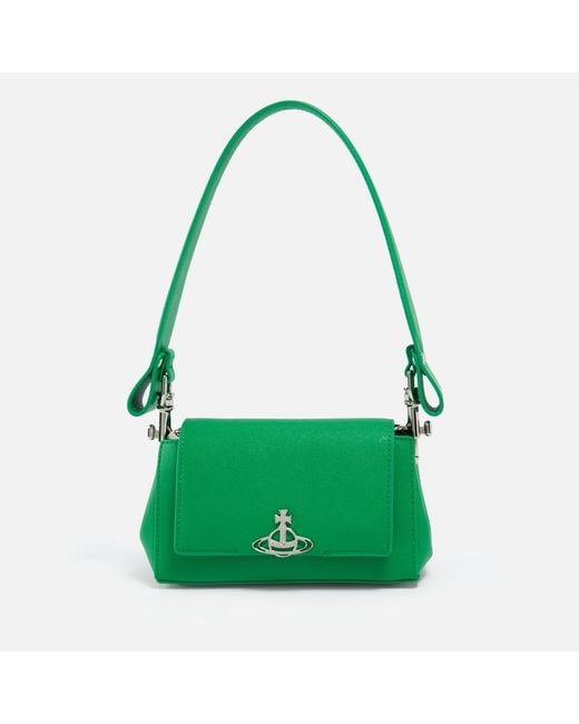 Vivienne Westwood Green Hazel Cross-grain Faux Leather-blend Small Handbag