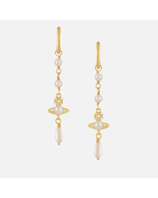 Vivienne Westwood Metallic Emiliana Pearl Gold-tone Drop Earrings