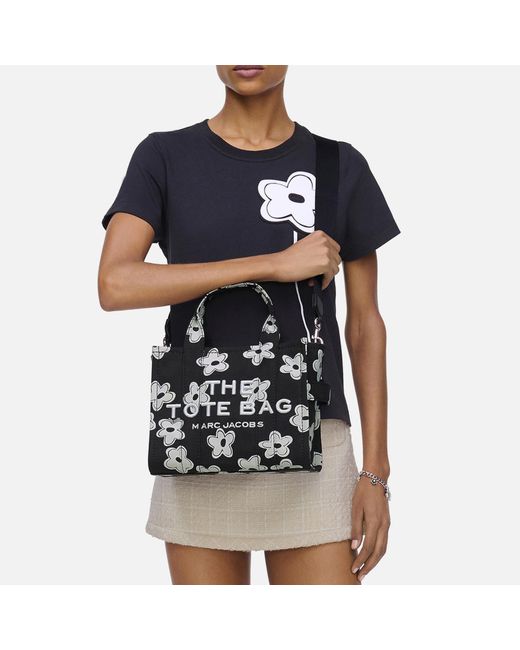 Marc Jacobs Black The Small Daisy Canvas Tote Bag