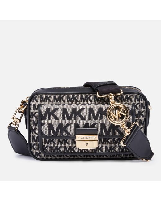 michael michael kors bradshaw medium leather pocket camera crossbody