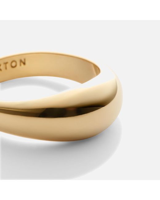 Katie Loxton Metallic Aura 18-karat Gold-plated Dome Ring