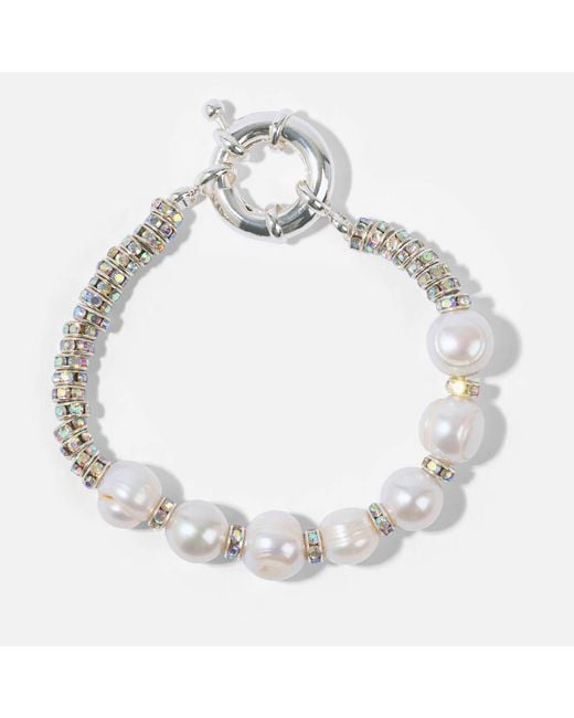 PEARL OCTOPUSS.Y Metallic Paris Silver-plated Freshwater Pearl Bracelet