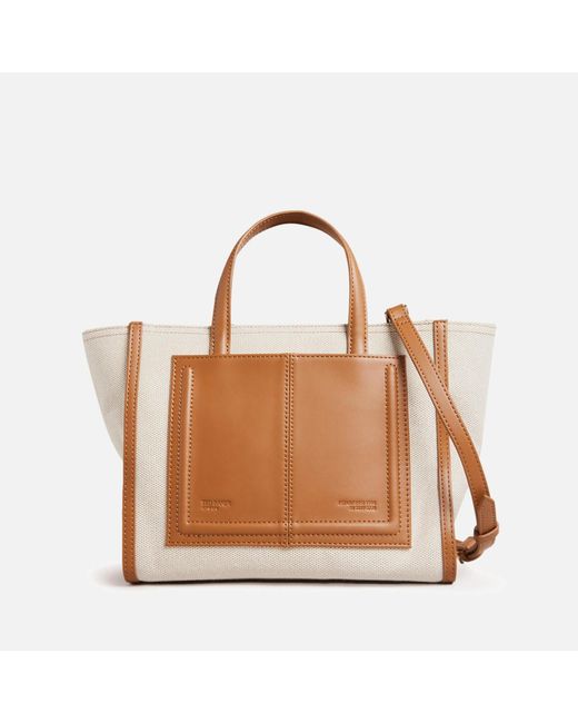 Ted Baker Brown Aksanna Medium Canvas And Faux Leather Tote Bag