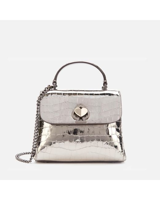 Kate Spade Romy Metallic Croc Mini Top Handle Bag | Lyst