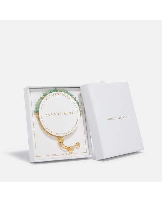 Joma Jewellery White Manifestones Aventurine Opportunity Gold-plated Bracelet