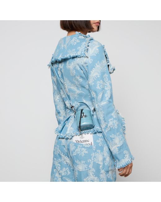 Vivienne Westwood Blue Mini Daisy Croc-embossed Leather Bag