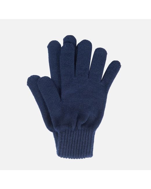Barbour Blue Tartan Scarf And Gloves Gift Set for men