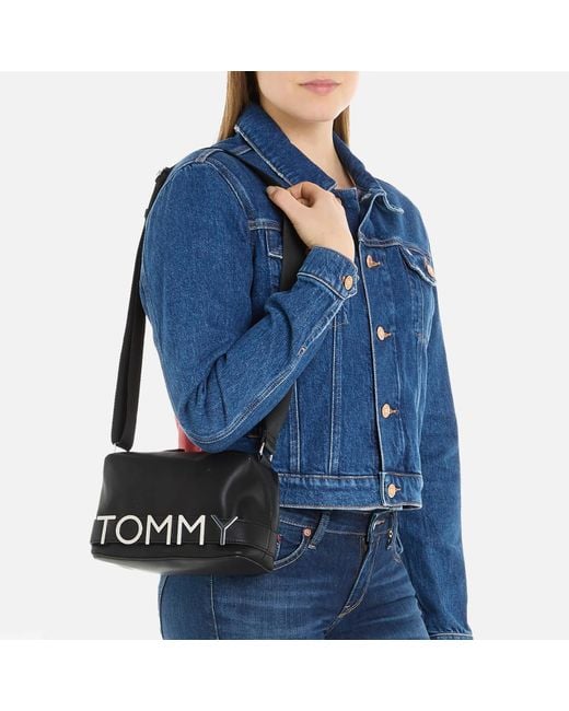 Tommy Hilfiger Black Bold Faux Leather Camera Bag
