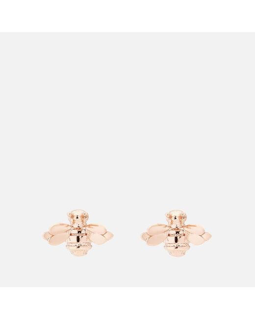 Ted Baker Pink Beelii Bee Rose Gold-tone Stud Earrings
