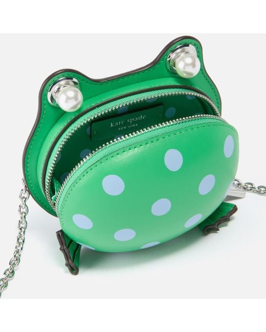 Kate Spade Green Lily Sonnet Dot 3d Frog Leather Bag