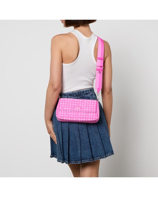 Kate Spade Pink Noel Jacquard Convertible Cross Body Bag