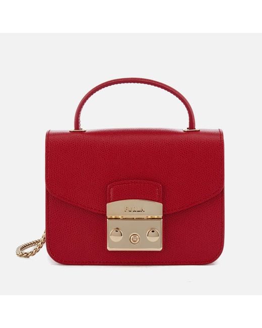 Furla Red Metropolis Mini Top Handle Bag