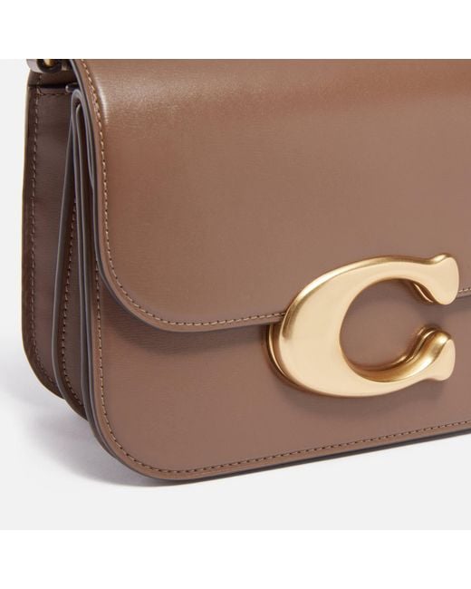 COACH Brown Idol Luxe Leather Shoulder Bag