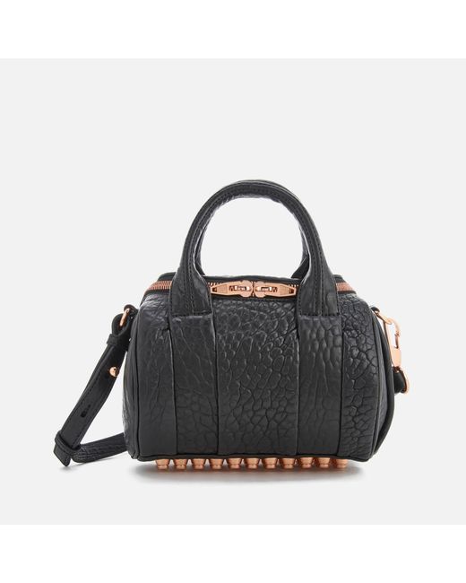 Alexander Wang Multicolor Mini Rockie Pebbled Leather Bag With Rose Gold Studs