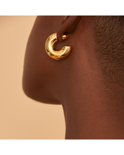 OMA THE LABEL Metallic The Chubby 18 Karat Gold-plated Hoop Earrings