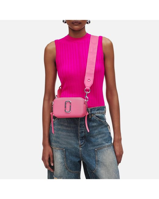 Marc Jacobs Pink The Solid Snapshot Cross-grain Leather Bag