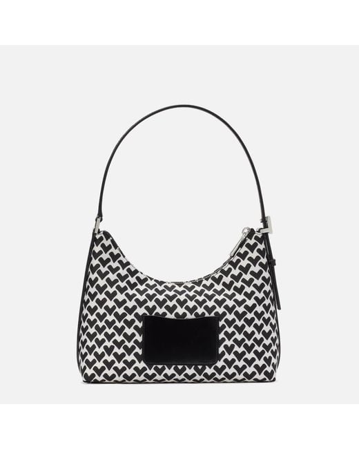 Kate Spade Black Sam Icon Modernist Hearts Jacquard Small Bag