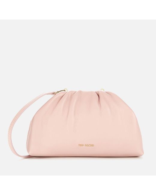 Ted Baker Pink Dorieen Mini Gathered Slouchy Clutch Bag