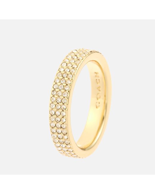 COACH Metallic Gold-plated Cubic Zirconia Ring