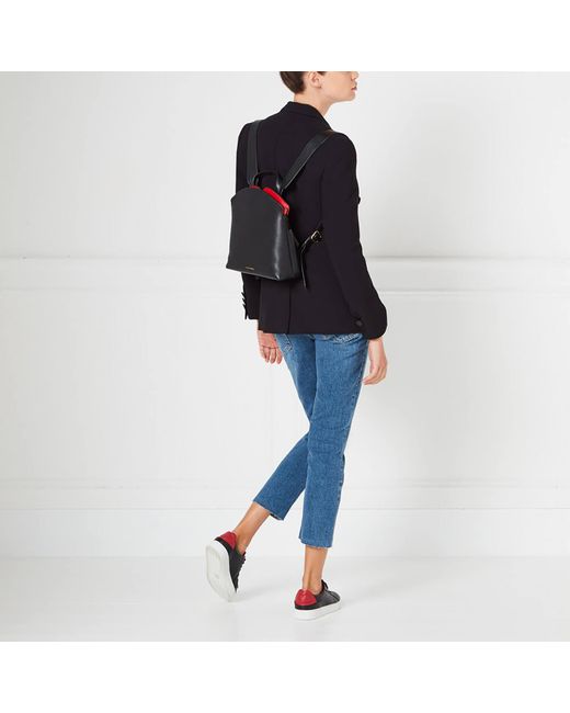 Lulu Guinness Black Peekaboo Lip Valentina Backpack