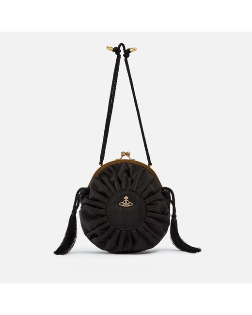 Vivienne Westwood Black Rosie Circle Frame Cotton-twill Bag